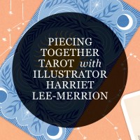 RP Mystic Graphic that reads 'Piecing Together Tarot with Illustrator Harriet Lee-Merrion'