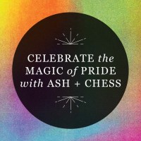 Designed featured image for RP Mystic blog post "Celebrate the Magic of Pride with Ash + Chess"