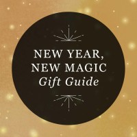 Graphic reading "New Year, New Magic Gift Guide" over a gold background dotted with stars