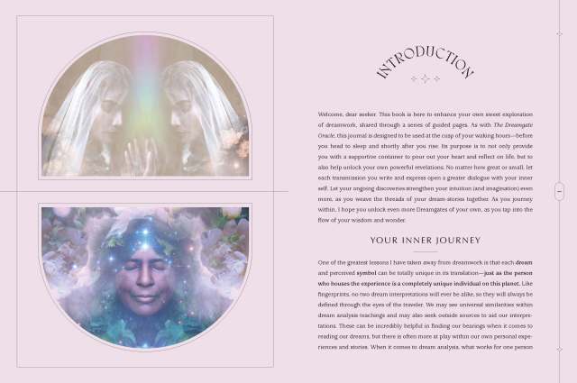 Interior spread of “The Dreamgate Guided Journal” showing the start of the Introduction.